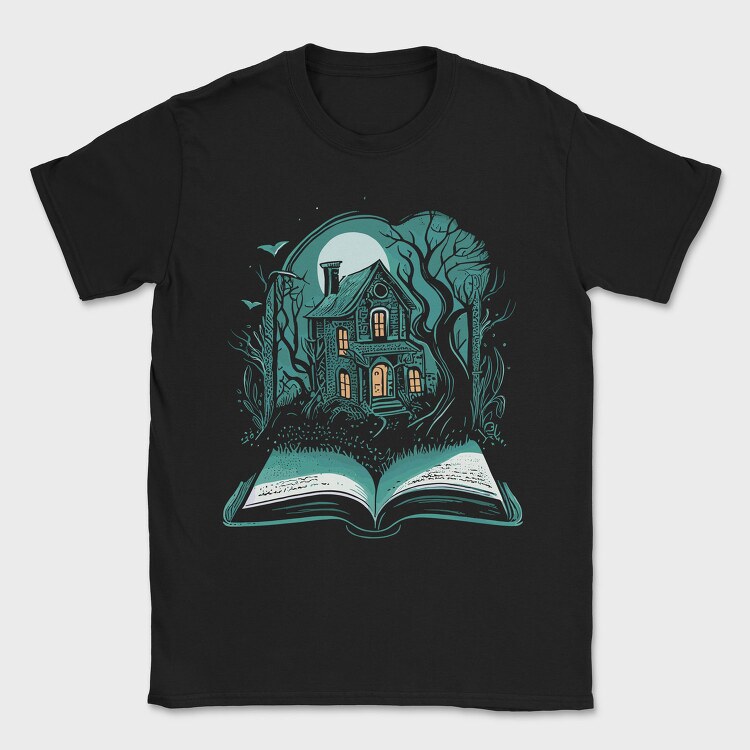 Book And Haunted House, Tricou Barbati (Unisex)