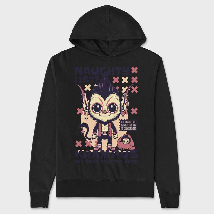 Krampus Naughty List, Hanorac Oversize Barbati (Unisex)