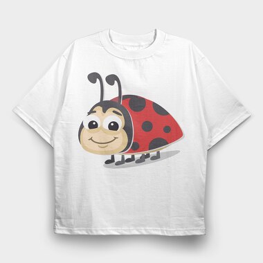 Ladybug Smiley, Tricou Oversize Barbati (Unisex)