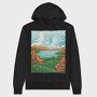 Lake Sight Painting, Hanorac Oversize Barbati (Unisex)
