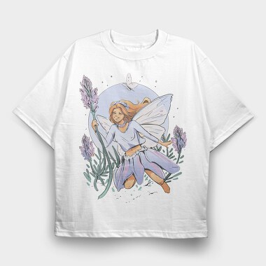 Lavender Fairy Cottagecore, Tricou Oversize Barbati (Unisex)
