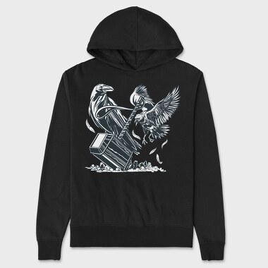 Hammer And Crow Birds Crown, Hanorac Oversize Barbati (Unisex)