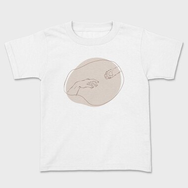 Hand And Cat Animal Paw Creation Moment, Tricou Copii