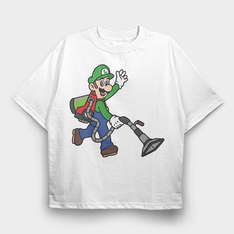 Luigi Poltergust, Tricou Oversize Barbati (Unisex)