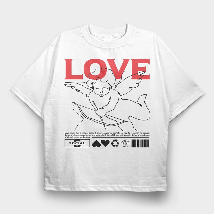 Love 1, Tricou Oversize Barbati (Unisex)