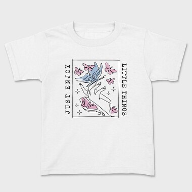 Hand With Butterflies Enjoy Little Things Tote, Tricou Copii