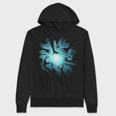 Hands Around Magical Ball Of Dark Light, Hanorac Oversize Barbati (Unisex)
