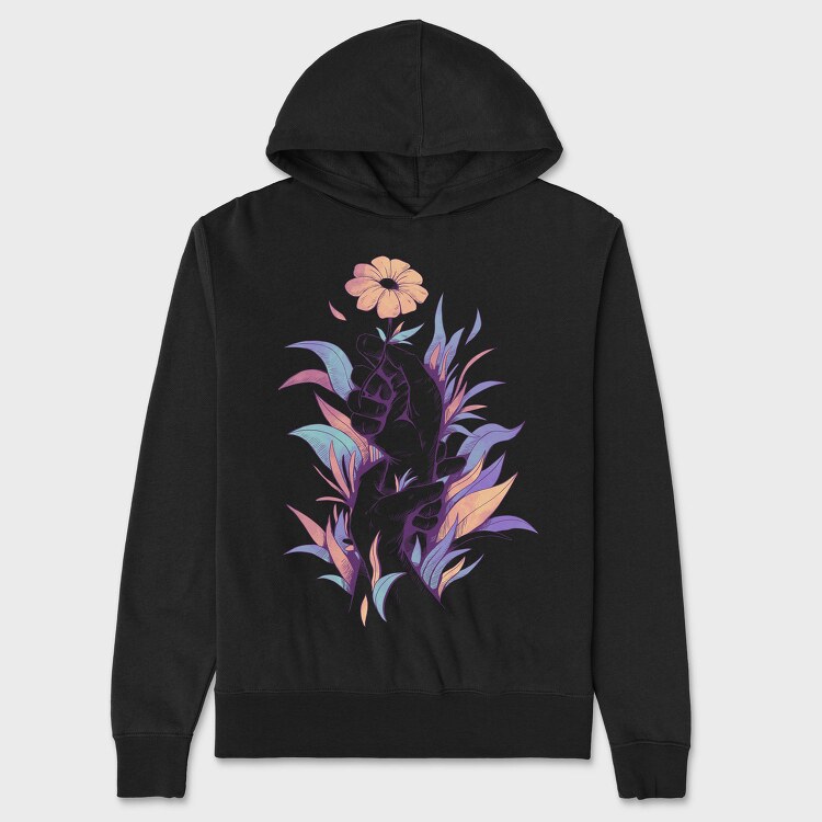 Hands Holding A Flower Plants, Hanorac Oversize Barbati (Unisex)