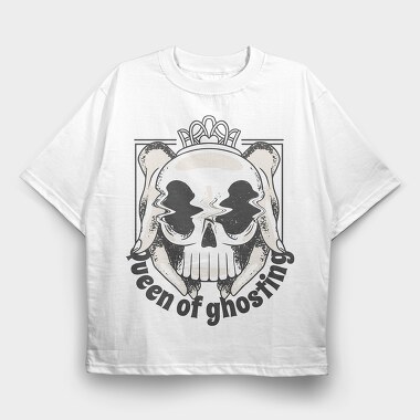 Hands With Skull Queen Of Ghosting Anti Valentines, Tricou Oversize Barbati (Unisex)