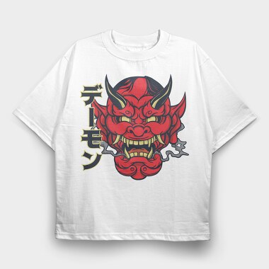 Hannya Mask, Tricou Oversize Barbati (Unisex)