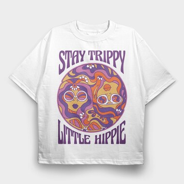 Happy Hippie Girls 60 S Stay Trippy, Tricou Oversize Barbati (Unisex)