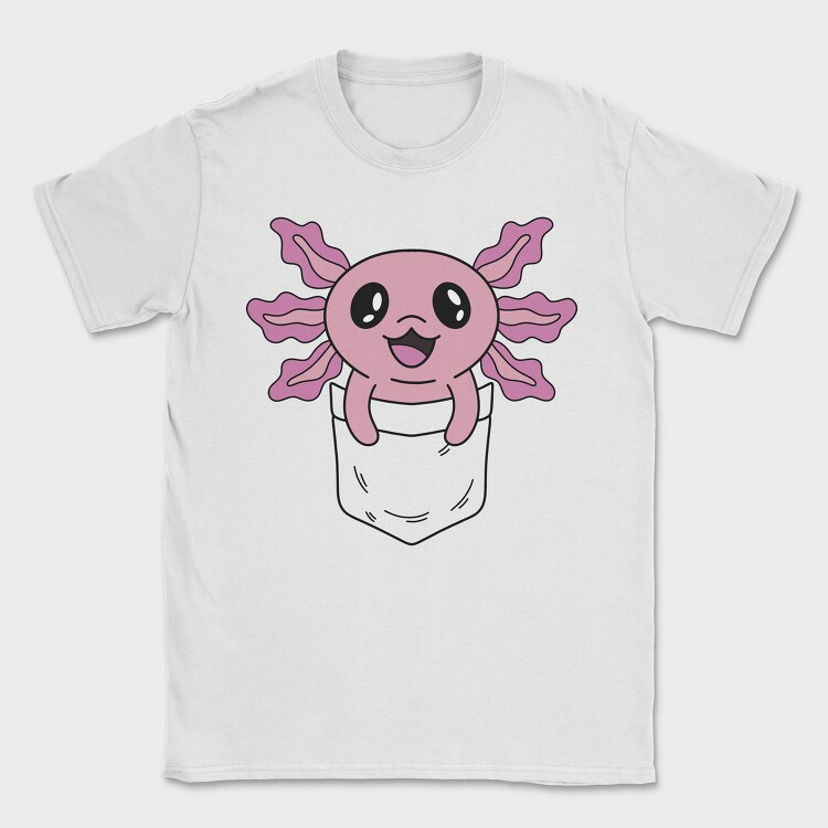 Happy Pocket Axolotl Animal, Tricou Barbati (Unisex)