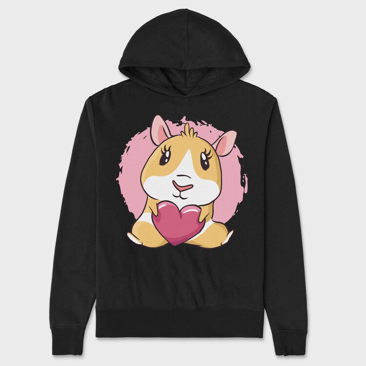 Heart Guinea Pig With, Hanorac Oversize Barbati (Unisex)