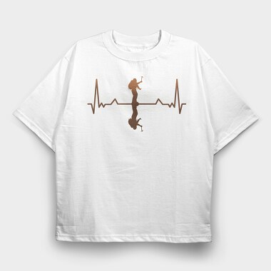 Heartbeat Mountaineer Heartbea, Tricou Oversize Barbati (Unisex)