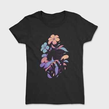 Hands Holding Flowers And Leaves Plants 03, Tricou Femei