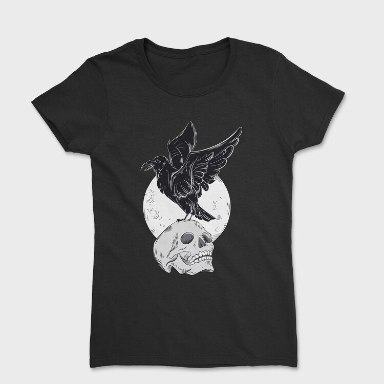 Black Raven On A Skull, Tricou Femei