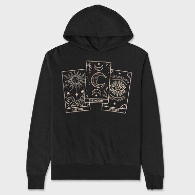 Tarot Cards Spiritual Sun Moon Destiny, Hanorac Oversize Barbati (Unisex)