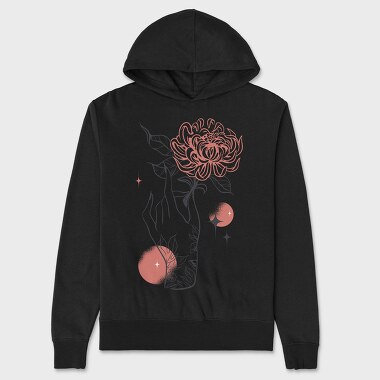 Tattoo Hand And Flower Chrysanthemum, Hanorac Oversize Barbati (Unisex)
