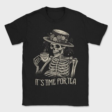 Tea Time Skeleton Grunge, Tricou Barbati (Unisex)