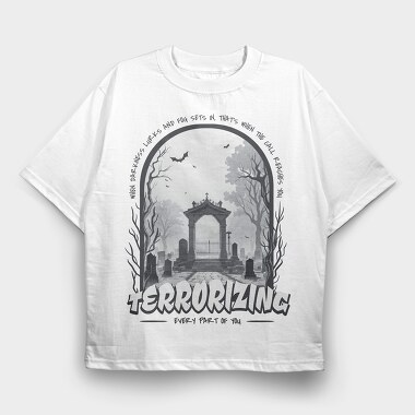 Terrorizing Graveyard When The Darkness, Tricou Oversize Barbati (Unisex)