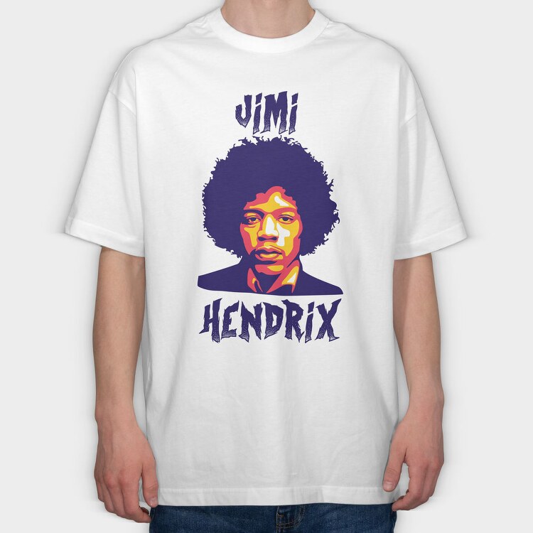 Jimi Handrix, Tricou Oversize Barbati (Unisex)