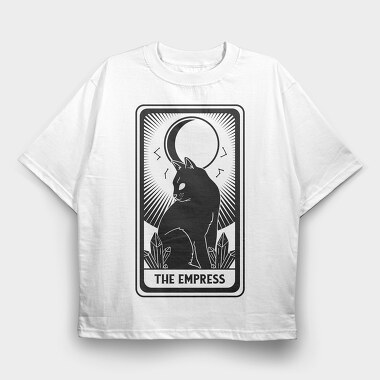 The Empress Tarot Card Cat, Tricou Oversize Barbati (Unisex)