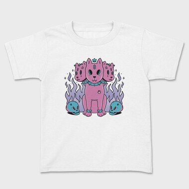 Three Headed Dog Pastel Goth Pink, Tricou Copii