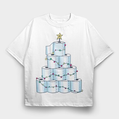 Toilet Paper Christmas Tree, Tricou Oversize Barbati (Unisex)