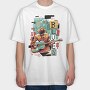 Blues Musician Abstract Music, Tricou Oversize Barbati (Unisex)