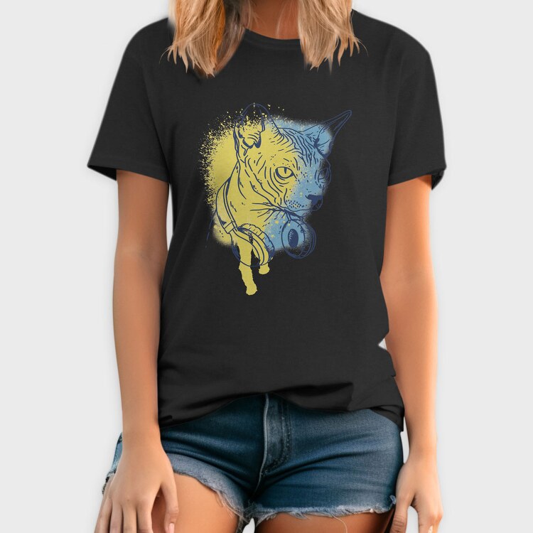 Sphynx Cat Headphones, Tricou Barbati (Unisex)