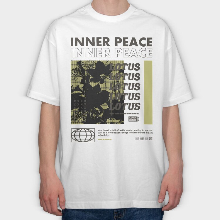 Inner Peace 1, Tricou Oversize Barbati (Unisex)