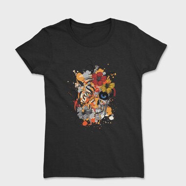Tiger And Skull Abstract 001, Tricou Femei