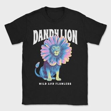 Lion Animal With Sunflower Head Flower, Tricou Barbati (Unisex)