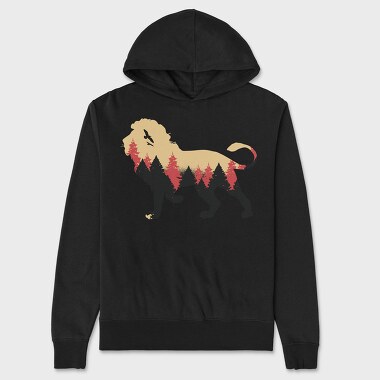 Lion Forest Silhouette, Hanorac Oversize Barbati (Unisex)
