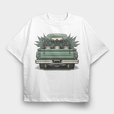 Loaded Truck With Weed Plants, Tricou Oversize Barbati (Unisex)