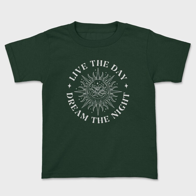 Lotus Flower Moon And Sun Line Art, Tricou Copii