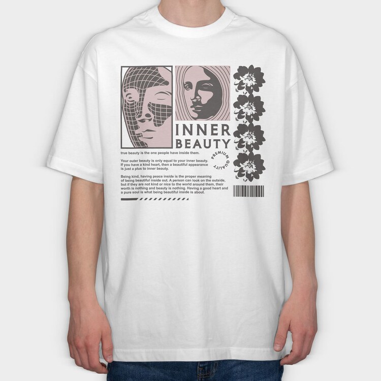Inner Beauty 1, Tricou Oversize Barbati (Unisex)