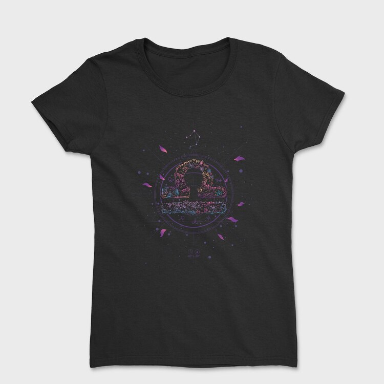 Libra Floral Zodiac Sign 07, Tricou Femei