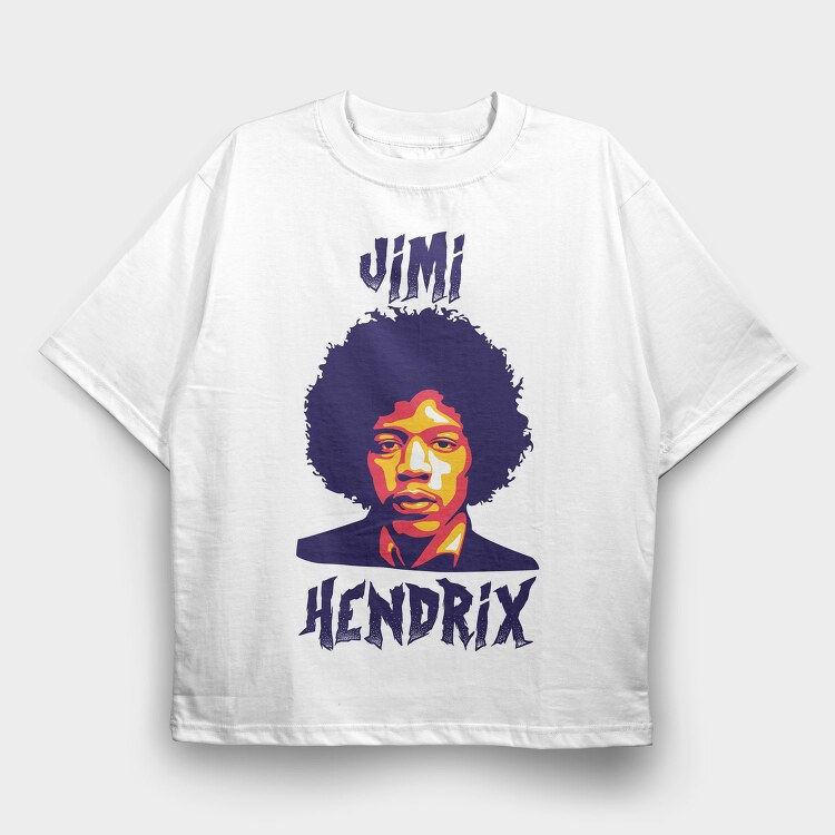 Jimi Handrix, Tricou Oversize Barbati (Unisex)