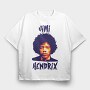 Jimi Handrix, Tricou Oversize Barbati (Unisex)