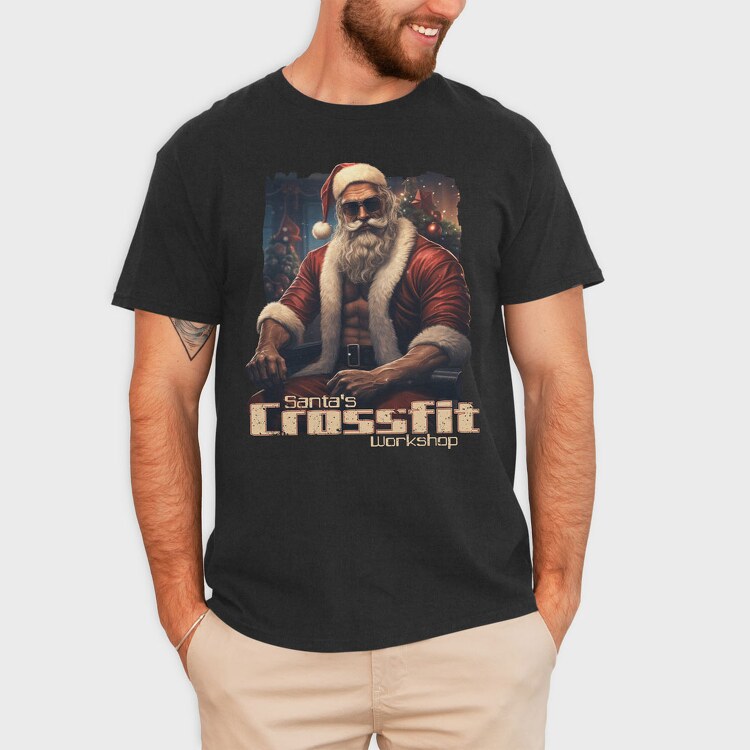 Gym Santa, Tricou Barbati (Unisex)