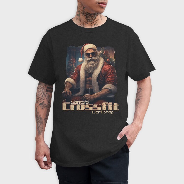 Gym Santa, Tricou Barbati (Unisex)