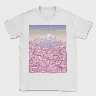 Pastel Sakura Mount Fuji, Tricou Barbati (Unisex)