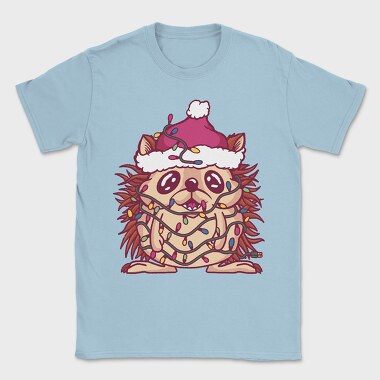 Hedgehog In Christmas Lights, Tricou Barbati (Unisex)