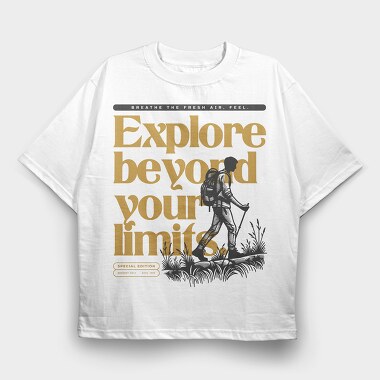 Hiking Exploration Quote, Tricou Oversize Barbati (Unisex)