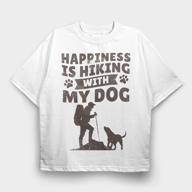 Hiking With Dog My, Tricou Oversize Barbati (Unisex)