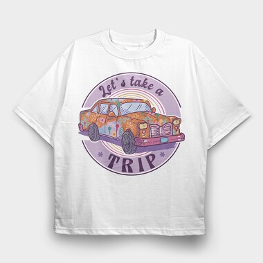 Hippie Car, Tricou Oversize Barbati (Unisex)
