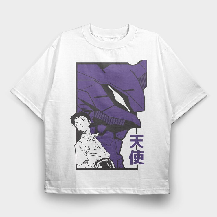 Neon Genesis Evangelion 9, Tricou Oversize Barbati (Unisex)