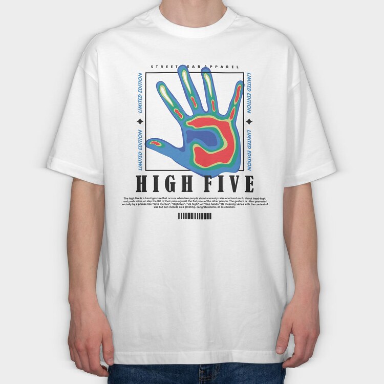 High Five 1, Tricou Oversize Barbati (Unisex)
