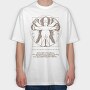 Homer Simpson Mensch Da Vinci Anatomie, Tricou Oversize Barbati (Unisex)